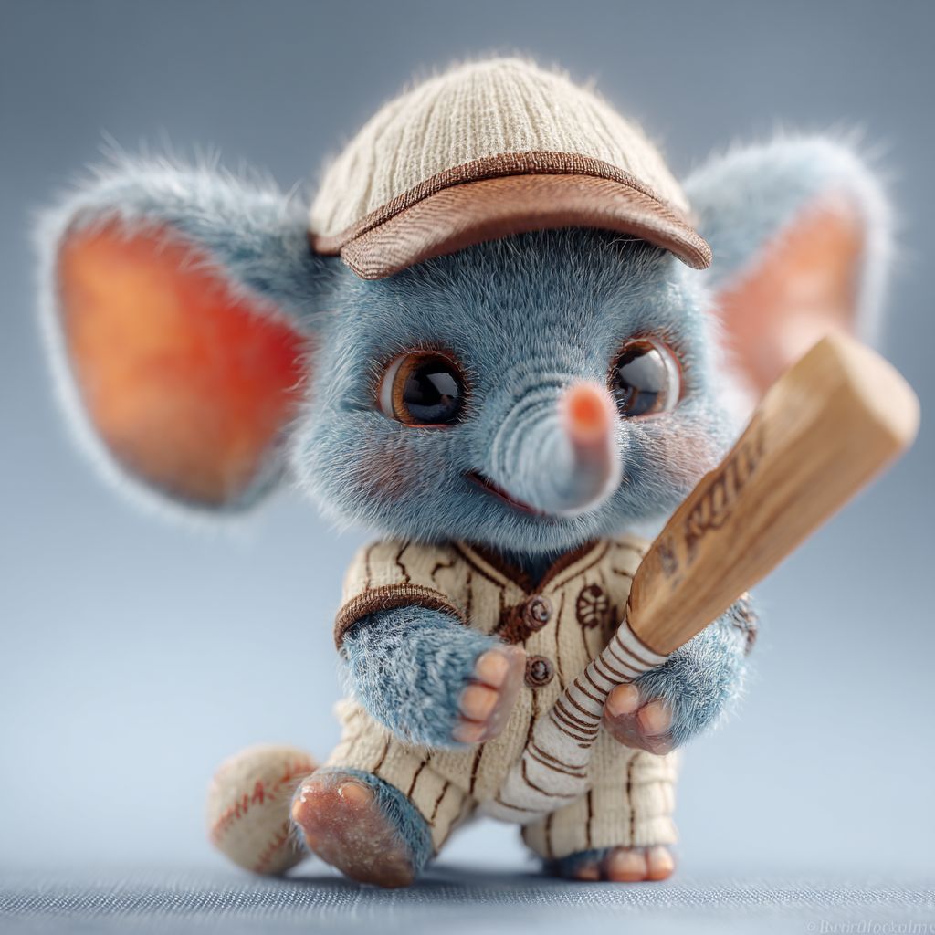 Place your bets now at WW555 and enjoy exciting sports action Adorable elephant mascot dressed in baseball uniform with a bat and ball, representing sports betting fun at WW555 Casino